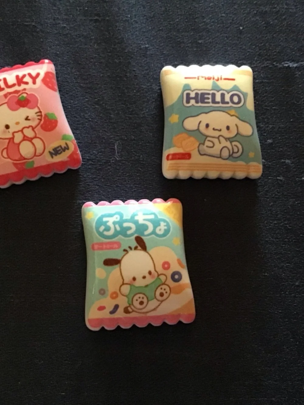 Sanrio Character Mini fridge magnet set. - Pink, Blue, Orange